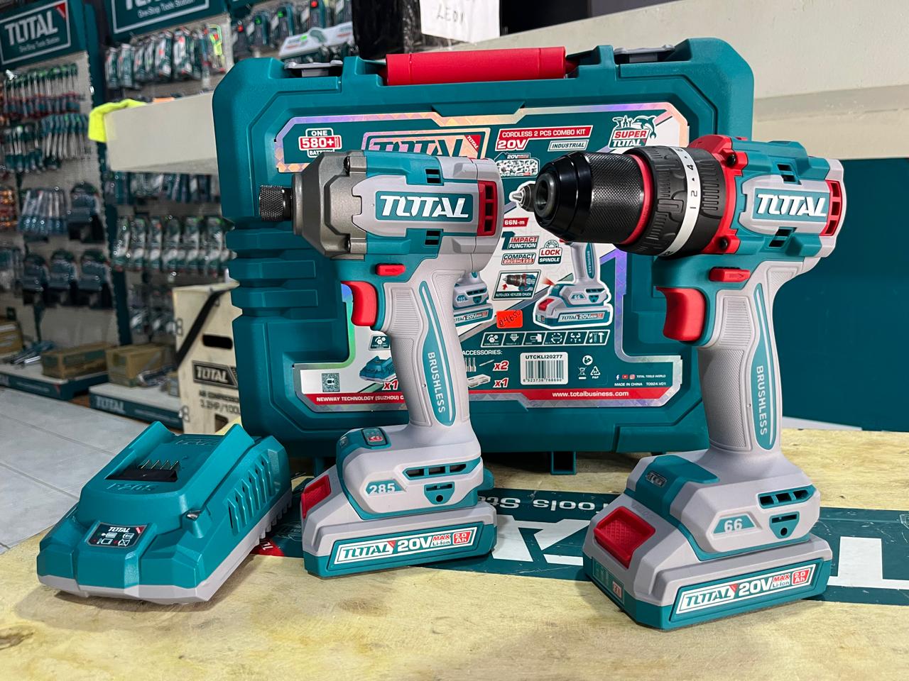 KIT TALADRO ROTOMARTILLO + ATORNILLADOR 20V UTCKLI20277